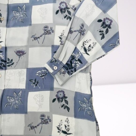 Silk Lore by Beth Terrell Silk Patchwork Floral Shirt Blouse Size 1X Worn Once - Picture 6 of 9